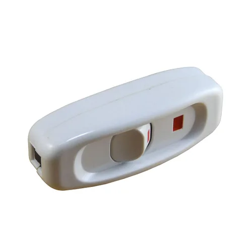 Vista 3 de Interruptor de cable en línea de encendido/apagado con indicador LED rojo, blanco