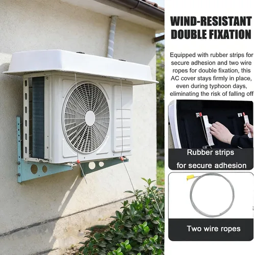 Vista 6 de Cubierta de aire acondicionado para unidad exterior, cubierta de malla para compresor de condensador de HVAC mini dividido, protege la bomba
