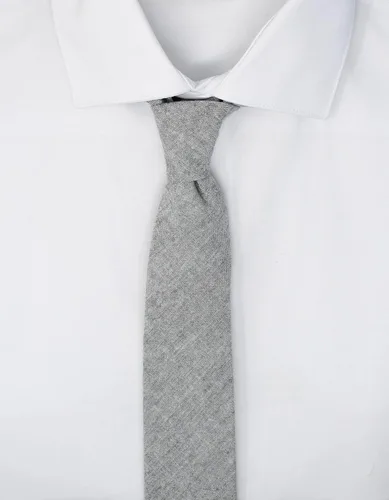 Vista 99 de Corbata delgada de algodón cambray para hombre, estilo desgastado texturizado - 2 1/2 pulgadas de ancho