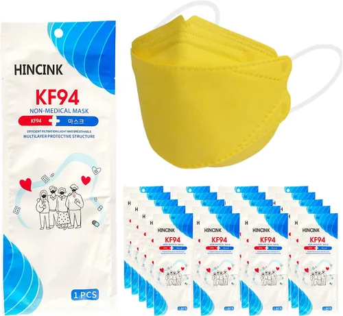 Vista 11 de Paquete de 20 mascarillas KF94 negras empaquetadas individualmente, unisex, filtros de 4 capas para adultos y mayores, coloridos