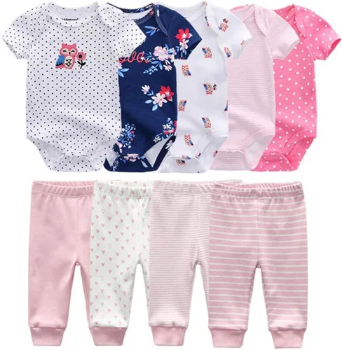 Vista 75 de Conjunto de canastilla para bebé, 9 piezas, conjunto de mamelucos y pantalones, conjunto de regalo unisex para bebé