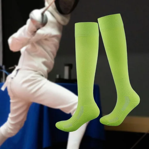 Vista 3 de Fancyes Calcetines de esgrima transpirables para absorción de sudor, equipo de esgrima, cómodos, atléticos, unisex, para juego de lámina de espada