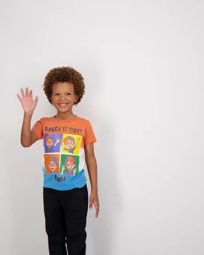 Vista 5 de Blippi Paquete de 3 camisetas para niños pequeños y pequeños, azulnaranjaverde