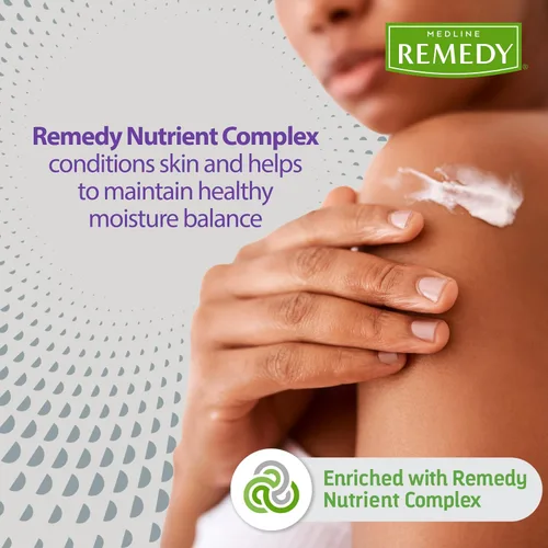 Vista 3 de Medline Remedy Crema para la piel especializada, sin fragancia (16 onzas), 1.5% de dimeticona, hidratante nutritiva para piel seca, sin sulfatos