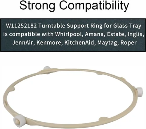 Vista 3 de TOP-MAX Microwave Turntable Support Ring Replacement - White Round 21.5cm (8.5in) Integrated Roller Track for Stable Oven Rotation