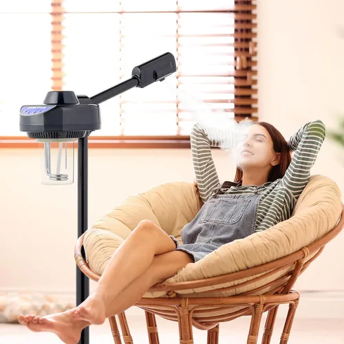 Vista 2 de OmySalon Estetician Steamer - Vaporizador facial profesional, vaporizador facial con niebla de ozono caliente para salón de belleza, spa, hogar