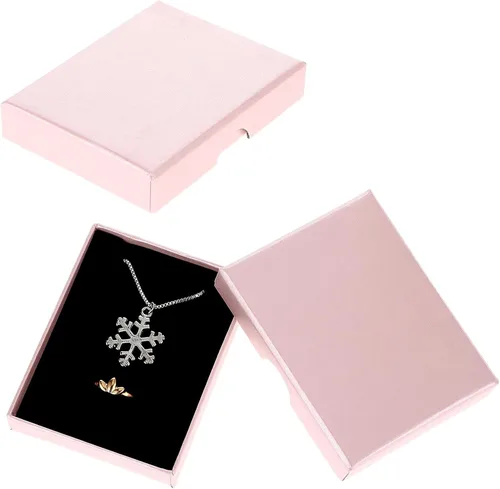 Vista 8 de Caja de regalo pequeña de 2 piezas de joyería pequeña, collar elegante, pulsera, aretes, cajón, caja organizadora de cajas de joyería vacías, cajas