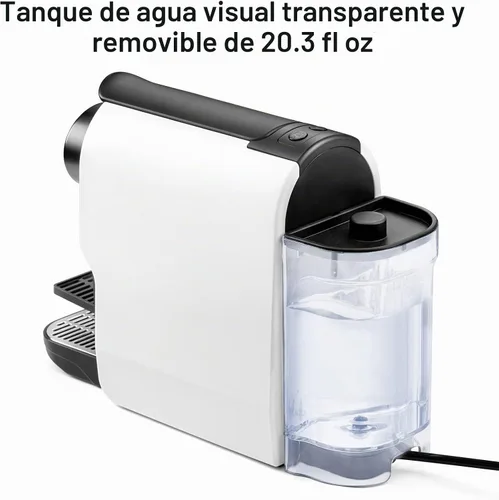 Vista 5 de beanglass Mini máquina de café expreso compatible con cápsulas NS Original Line, cafetera compacta de cápsulas con bomba de alta presión de 20