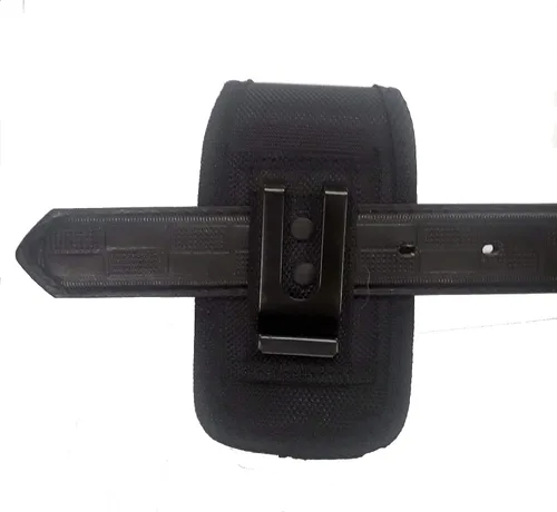 Vista 4 de Funda de lona vertical con clip para cinturón y trabillas para cinturón para Kyocera Dura XE Epic Flip Phone