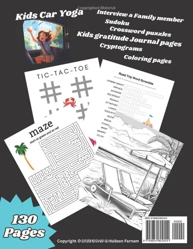 Vista 2 de Road Trip Activity Book The best Road Trip Activity Book for Kids Age 7-15