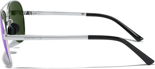 Vista 4 de MERRY'S Lentes de sol de aviador para hombres y mujeres, lentes polarizados para conducir, lentes espejados, protección UV 400, 2.283 in