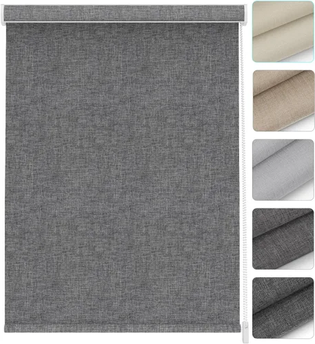 Vista 9 de Changshade Cortinas enrollables de tamaño personalizado con cordón, persianas enrollables para ventanas con filtro de luz y aislamiento térmico