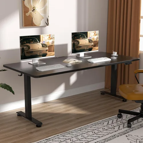 Vista 19 de Veken Escritorio eléctrico grande de pie de 47.2 pulgadas, mesa de juegos Blanco