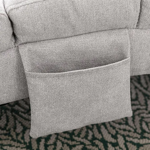 Vista 5 de Sillón de masaje, sofá reclinable eléctrico de lino con control remoto, silla tapizada con función de masaje y calor lumbar para oficina o sala
