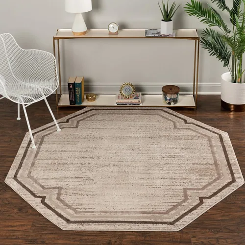 Vista 23 de Unique Loom Oasis Collection - Alfombra de área - Fuente (2 pies x 3 pies, rectangular, gris/marfil)