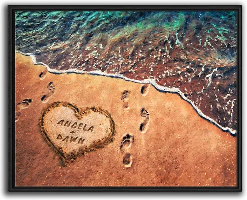 Vista 26 de Personal-Prints Stargazers - Arte romántico personalizado para pared, personalizado con tus nombres en el clásico Chevy 1954, aniversario, boda