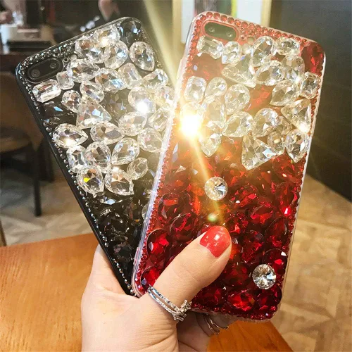 Vista 2 de Funda para Moto Z2, 3D hecha a mano de lujo con piedras brillantes brillantes de cristal y diamantes de imitación para Motorola Moto Z2 blanco