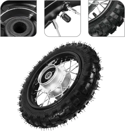 Vista 7 de Llanta Trasera de 2.50-10'' para Moto de Cross/Pit Bike, Llanta para Moto de Cross/Pit Bike de 110cc 90cc 70cc 50cc SUNL JOWAY Coo-lster PW50 TTR50