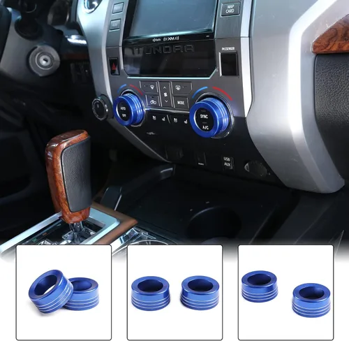 Vista 6 de Aunginsy Cubierta de Botón de Interruptor de Aire Acondicionado de Aluminio Compatible con Toyota Tundra 2014-2021, Interruptor de Botón de Control