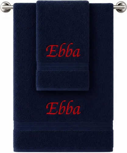 Vista 10 de Liberty21 Juego de toallas de baño y manos personalizadas con monogramas. Toallas bordadas personalizadas. El juego incluye 1 toalla de baño y 1