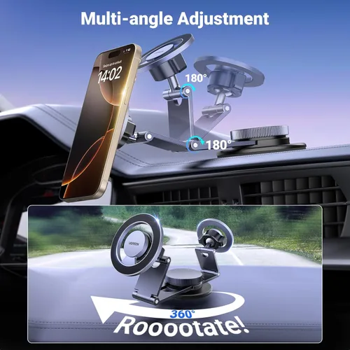 Vista 6 de UGREEN Paquete de soporte para teléfono de coche con rotación magnética de montaje de coche Magsafe