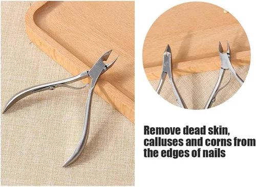 Vista 3 de Dioche Cortador de cutículas, cortador de cutículas, pinzas de cutícula, de acero inoxidable, para piel muerta, tijeras para pedicura, manicura