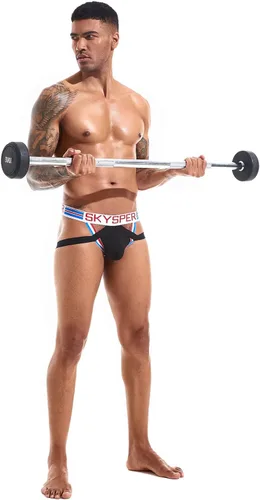 Vista 87 de SKYSPER Jock Strap Athletic Supporter para hombres Sexy Jockstrap Ropa interior masculina
