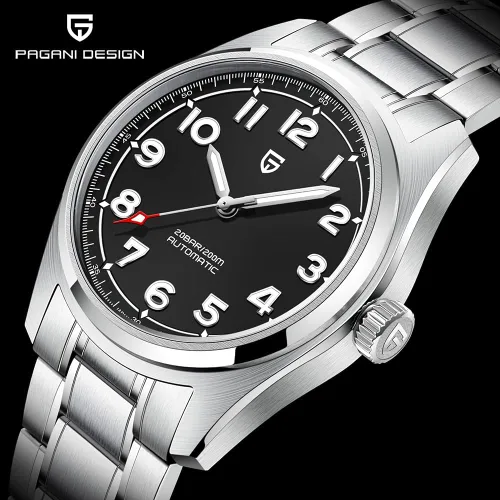Vista 2 de Mens Watches, Pagani Design Watches for Men, 200 Meters Waterproof Watch, Stylish Stainless Steel Wristwatch, 38MM Sapphire Glass, Japanese NH35
