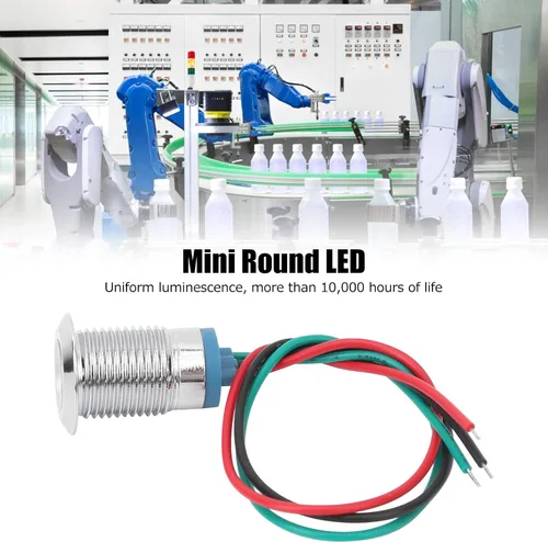Vista 3 de Marhynchus 4 juegos de luces indicadoras LED precableadas LED redondas, impermeables, luz de 2 colores, electrodo de ánodo común de 12-24 V 0.472 in
