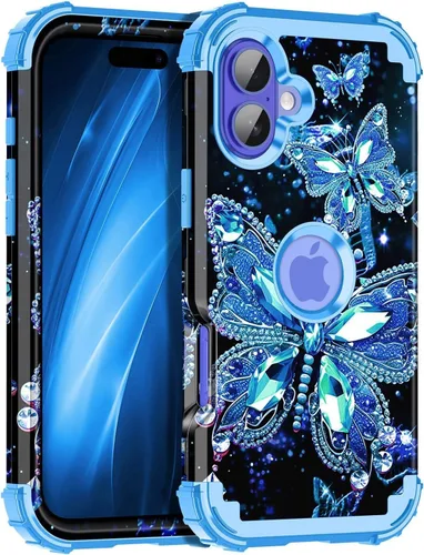 Vista 114 de Miqala Funda compatible con iPhone 8 Plus, iPhone 7 Plus, que brilla en la oscuridad, tres capas, resistente a los golpes, parachoques de plástico