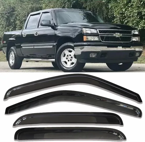 Vista 49 de Deflectores de ventana adhesivos para ventanas laterales y ventilación con viseras para 2015-2018 Chevy Silverado y GMC Sierra 1500 2500HD 3500HD