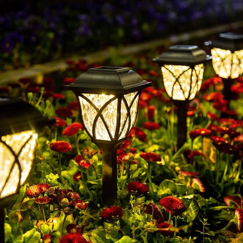 Vista 10 de GIGALUMI Paquete de 6 luces solares impermeables para exteriores, luces LED solares de jardín, decoraciones al aire libre, decoración de jardín