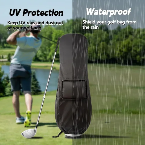 Vista 4 de Funda para bolsa de golf de viaje, funda de lluvia para bolsa de golf, impermeable, ligera, plegable, fácil de limpiar, Durabale, protección a