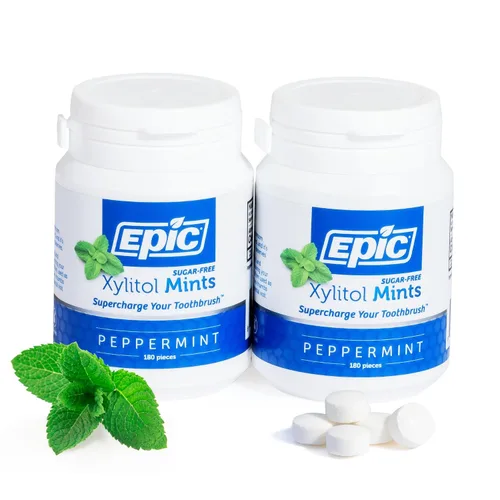 Vista 15 de Epic Mentas de Xilitol 100% - Sin Aspartamo, Sin Azúcar - Mentas con Sabor a Canela, 55 Piezas (Paquete de 5) 100% xilitol; sin OGM; vegano; apoya
