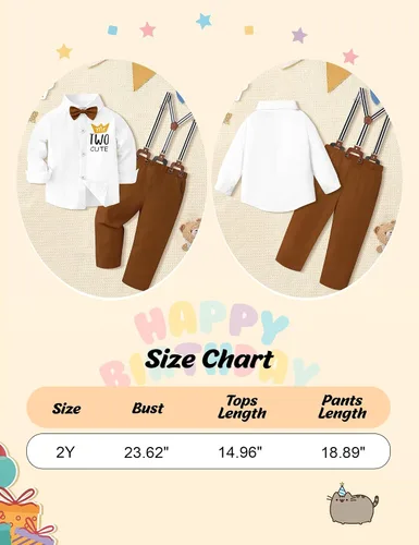 Vista 7 de AGAPENG Traje de primer cumpleaños para niño Mr Onederful First Gentleman Bowtie Mameluco con tirantes y sombrero de corona