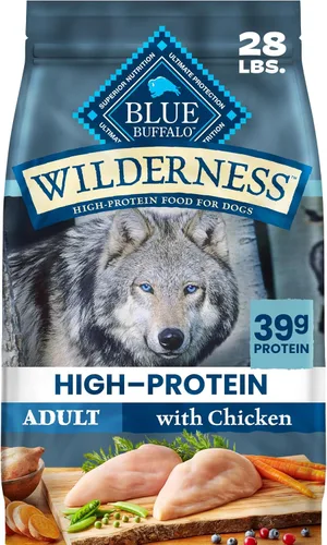 Vista 13 de Blue Buffalo Wilderness - Alimento seco natural con alto contenido proteínico y cereales saludables para perros adultos, pollo, bolsa de 4.5 libras