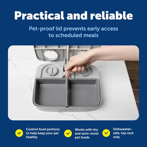 Vista 12 de PetSafe Analog 2 Comedero Programable para 2 Comidas para Mascotas, Comedero Automático para Perros y Gatos - Dispensador de Comida Seca