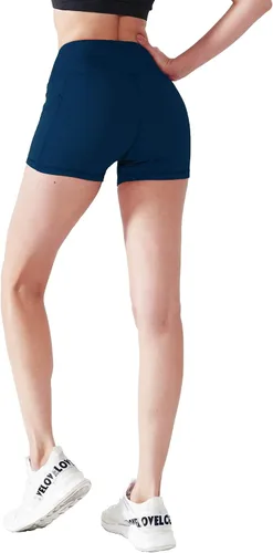 Vista 4 de CADMUS Pantalones cortos de yoga de cintura alta para mujer, con bolsillos laterales de elastano