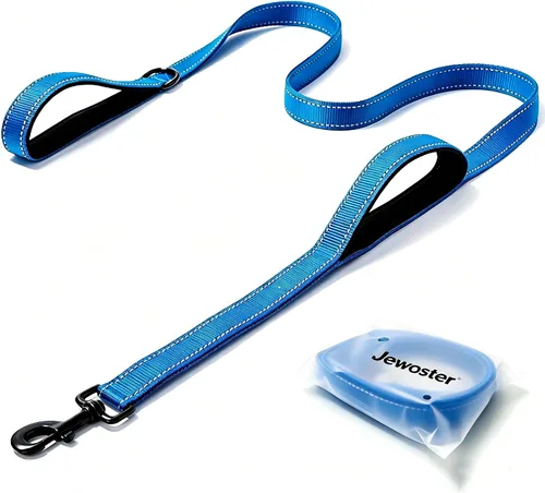 Vista 11 de Correa para perro resistente, 2 asas con asa de tráfico acolchada para control adicional, 6 pies de largo, perfecta para perros medianos a grandes