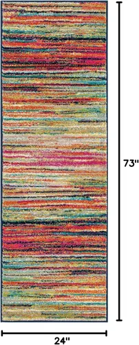 Vista 2 de Unique Loom Azalea Collection - Alfombra de área Kehr (Runner 2' 0" x 6' 0", turquesa/verde azulado)