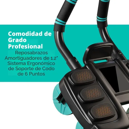 Vista 5 de 2025 Nuevo Rodillo de Abdominales Automático con Rebote y Soporte para Codos y Diseño de 4 Ruedas - Equipo de Ejercicios Abdominales para Gimnasio