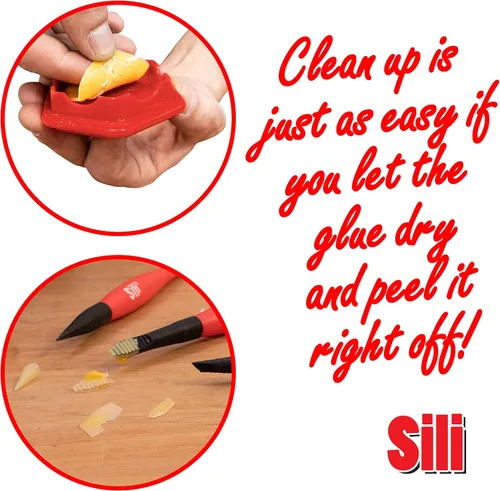 Vista 7 de Sili Kit de cepillos de pegamento con micro cepillos aplicadores de pegamento para madera y cápsula de almacenamiento para carpintería