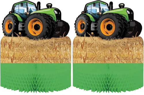 Vista 4 de Creative Converting Centro de mesa Tractor Time Honeycomb