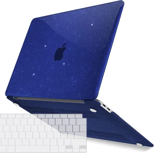Vista 19 de IBENZER Compatible con Nuevo MacBook Air de 13 pulgadas Funda 2022 2021 2020 M1 A2337 A2179 A1932, Carcasa Rígida de Plástico con Cubierta de azul