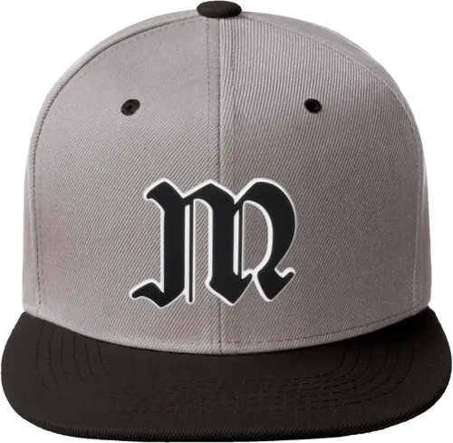 Vista 1067 de Daxton Gorra clásica con visera de billete plano con letras del alfabeto inglés antiguo de la A a la Z