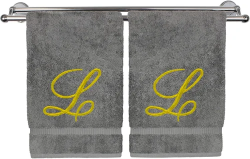 Vista 191 de Toalla de mano con monograma, regalo personalizado, 16 x 30 pulgadas, extra absorbente, 100% algodón turco, acabado de rizo suave, para baño, cocina