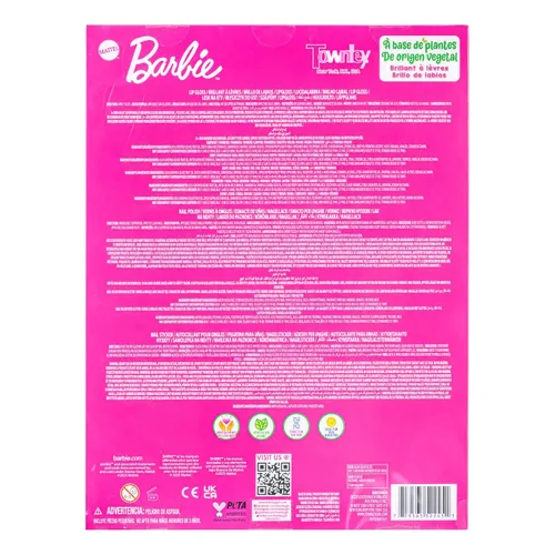 Vista 8 de Barbie - Juego de maquillaje con brillo de labios y esmalte de uñas, 11 piezas, a partir de 3 años