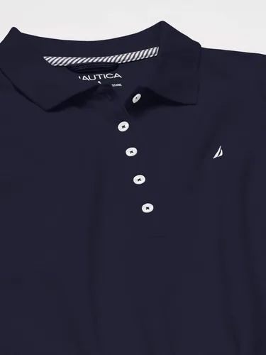 Vista 4 de Camiseta de polo Nautica para mujer de manga corta 5 botones transpirable 100 algodón
