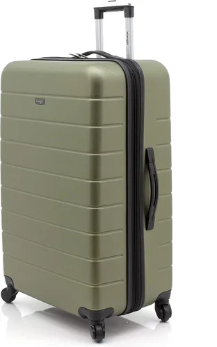 Vista 6 de Wrangler - Juego de piezas de equipaje inteligente con portavasos y puerto USB, Verde oliva