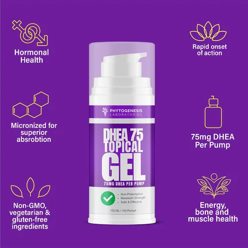 Vista 5 de DHEA 75 – 75mg DHEA por bomba – Promueve el envejecimiento saludable, estado de ánimo saludable, apoyo inmunológico, niveles equilibrados y salud